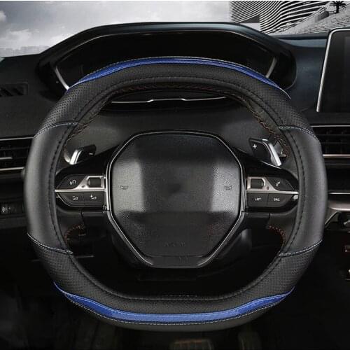 Car Interior Steering Wheel Cover Decorative Strip PU Leather for Peugeot 3008 4008 5008 508L Auto Styling Accessories