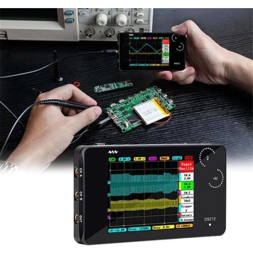 DS212 Smart Portable LCD Digital Multimeter Oscilloscope Touch Screen USB Interface 1MHz 8MB 10MSa/s Coupling AC/DC Osciloscope
