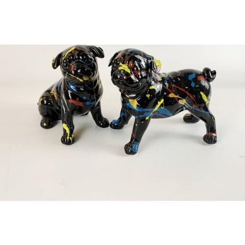 Color Bago Dog Entrance Painted Graffiti Simple Creative Entrance Wine Cabinet Office Decorations Resin Crafts Anime Decor