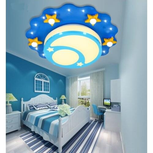 Children lamp room lamp ceiling light LED cartoon star moon warm Princess bedroom light Ceiling lamps ZA ET10