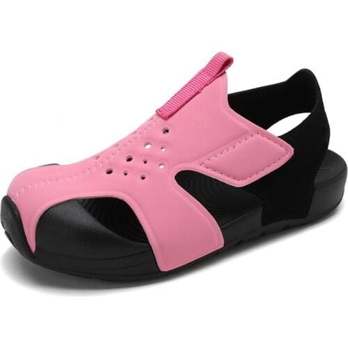 Kids Cut-Outs Sandals Girls Summer Kids Shoes Boys Shoes Flat Heel Sandals Princess Dress Pink Fashion Shoes Teenage Kids