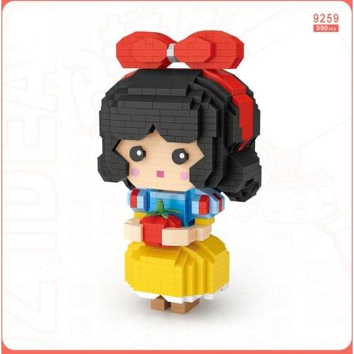 Disney fairy tale nanobrick cartoon figures micro diamond blocks Snow White princess building brick educational toy for gifts