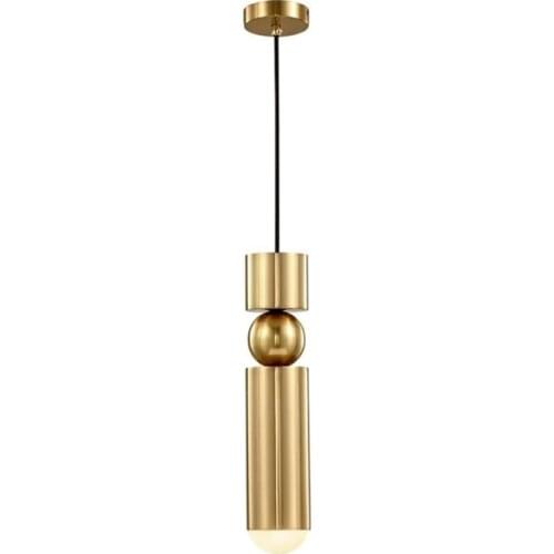 E27 LED Pendant Light Bedside Gold Tube Hanging Lamp Bar Counter Kitchen Island Adjustable Suspension Lighting Fixtures