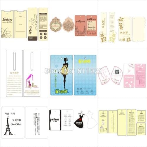 Customized clothing paper hang tag/garment printed tags/clothing labels/tags/brand name/logo 1000 pcs a lot