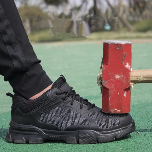 Reflective Steel Toe Cap Safety Shoes Men Women anti-skid Breathable Mesh boots New Puncture Proof Construction Work sneakers