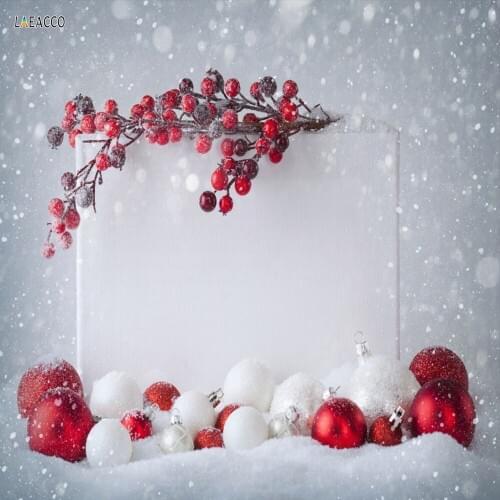 Laeacco Christmas Balls Bag Snowflakes Photography Backgrounds Viny Digital New Year Home Decoration Backdrops For Photo Studio