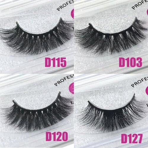 LASGOOS 4 x Boxed Mink Fur 3D Messy Thick Wing Crossing Eye Lashes Strip False Eyelashes Kit D115,D116,D120,D123