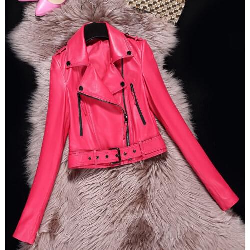 Lautaro Yellow light spring faux leather cropped jacket women long sleeve Short motorcycle jacket Plus size clothing for women