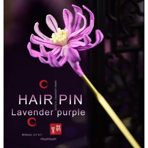 Lavender Purple Wrapped Flower Handmade Hairpin DIY Kit Traditional Hair Accessories Silk Wrapped Flower Suitable for beginners