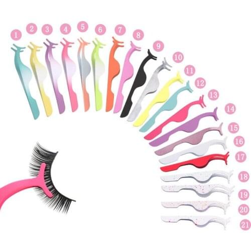 Multifunctional False Eyelashes Tweezers Stainless Auxiliary Eyelash Curler Eye Lash Applicator Clip Makeup Tools