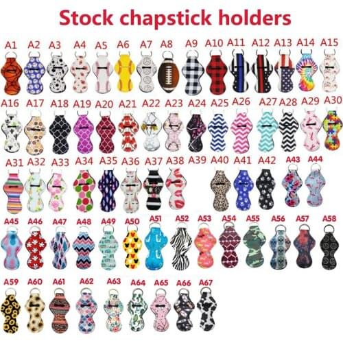 1000pcs Softball And Baseball Printed Neoprene Chapstick Keychain Holder Party Holiday Gifts Factory wholesale