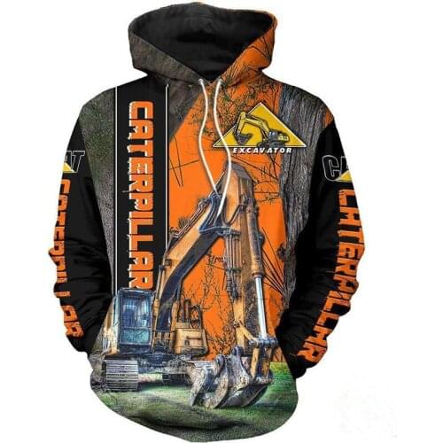 New mens and womens beautiful cat heavy equipment camouflage 3D printing Hoodie Sweatshirt zipper shirt