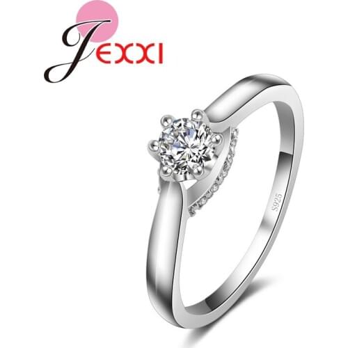 Wedding Ring For Women Fashion Band Jewelry CZ Crystal Finger Rings For Engagement 925 Sterling Silver Ring Wholesale