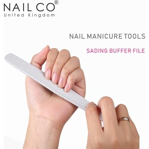 NAILCO Gray Series Sanding Buffer File 1 Pcs Double-sided Frosted Rubber Matte Nail Art Professional Manicure Tools DIY Salon