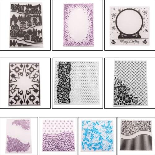 Plastic Embossing Folder Template DIY Scrapbook Photo Album Card Craft DIY Oval E56C