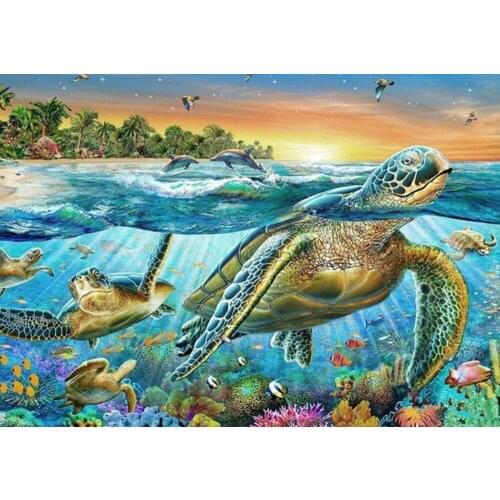 Complete Diamond Painting 5D DIY Diamond Painting Embroidered Cross Stitch Cute Turtle Full Round Diamond Decoration painting