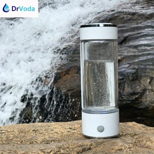 DrVoda 400ml Glass Portable Hydrogen Water Generator Titanium Ionizer PEM Membrane Antioxidant ORP Fast Electrolysis Hydro Cup