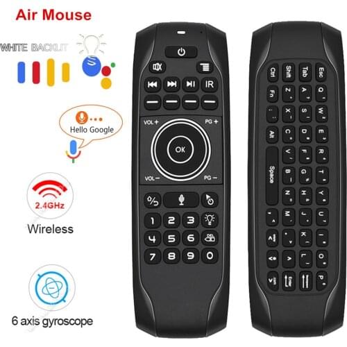 G7V Pro Gyroscope 2.4G Wireless Air Mouse IR Learning Smart Voice Remote Control Russian Mini keyboard For Android TV BOX VS MX3