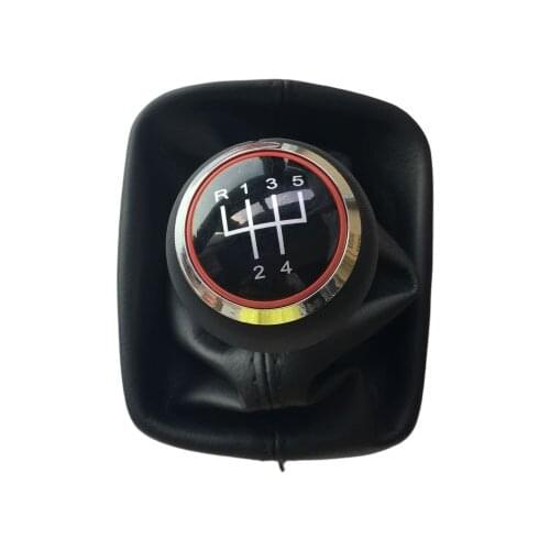 5 Gear 6 Speed Manual MT Car Shift Gear Knob With Leather Knob Red Caps For Audi A3 S3 8P S-line Sportback Car Styling