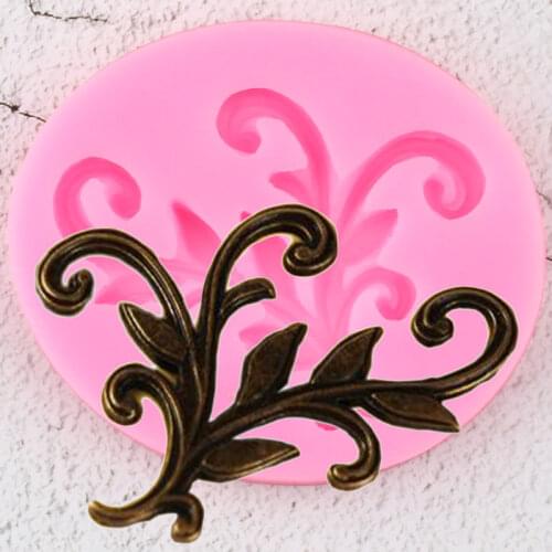 Leaves Vines Border Silicone Molds 3D Leaf Cupcake Topper Fondant Mold DIY Wedding Cake Decorating Tools Candy Chocolate Moulds