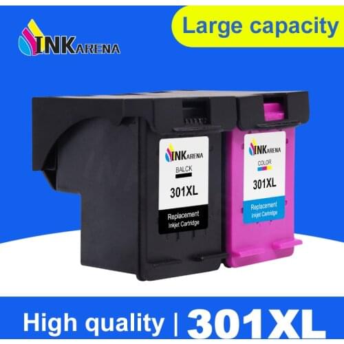 INKARENA 301XL Refilled Ink Cartridge Replacement for HP 301 XL CH563EE CH564EE Deskjet 1000 1050 2000 2050 2510 3000 3054 Print