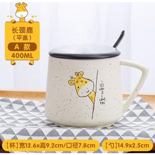 Glass Cups for Drinking Set Water Cute Cartoon Coffee Mug Ceramic Lovely Milk Breakfast Mug Tazas De Cafe Creativas Couple Gift
