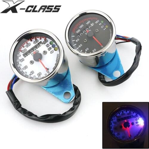 Universal Motorcycle Speedometer With LED Light Odometer Motorbike Accessories for Vespa GTS Kawasaki Yamaha YZF Honda Ducati