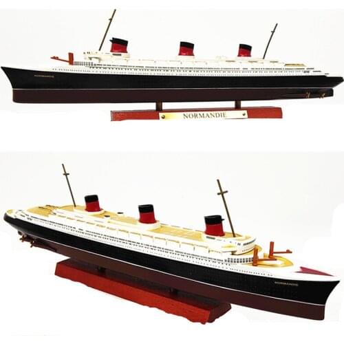 1:1250 Diecast Simulation Exquisite S.S. Normandie Luxury Cruise Ship Model Alloy Desktop Collection Ornaments Gifts