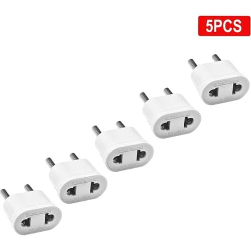 1/5/10pcs EU Plug US To EU Adapter 250V 10A 4.8mm Japan CN KR Travel Adapter Electric Power Plug Electric Sockets Outlet CE