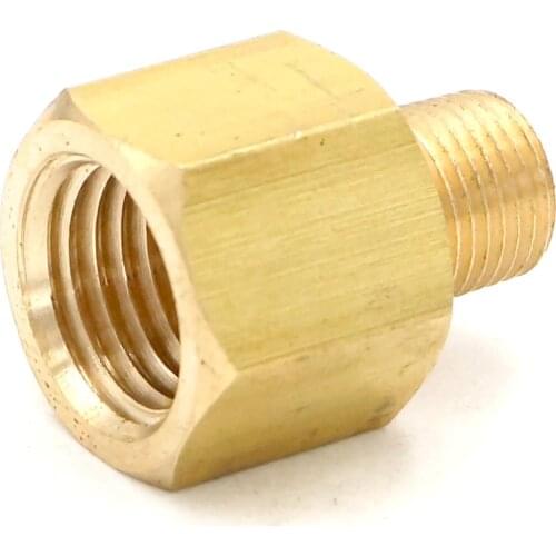 1/8" BSPT Male x 1/4" NPT Female Brass Pipe Fitting Connector Adapter For Pressure Gauge Air Gas Fuel Water