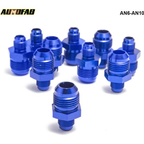 10PCS/LOT Hose End Fitting/ Oil cooler fitting AN6-AN10 for BRAIDED HOSE FUEL OIL WATER (blue,H Q) AF-FITTING AN6-AN10