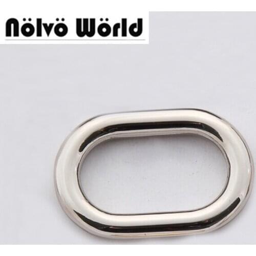 100pcs inner 25mm 1 inch polish nickel welded round edge oval ring metal for bags belts webbing strap adjusted craft