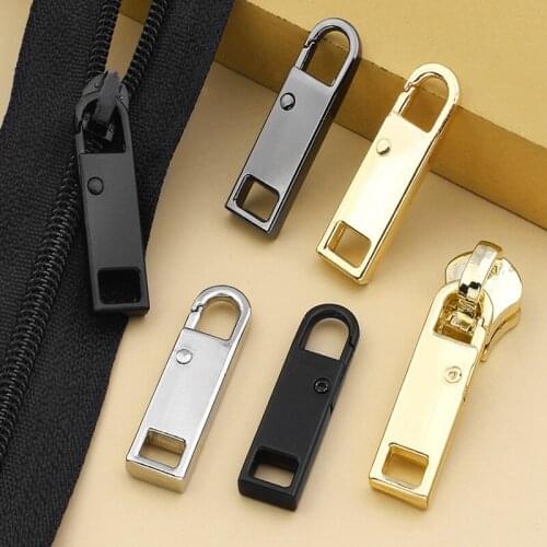 2Pcs Fix Zipper Head Universal Slider Zipper Piece Kit Replacement for Broken Wearable Sliders Clothes Suitcase Bag Zipper Piece