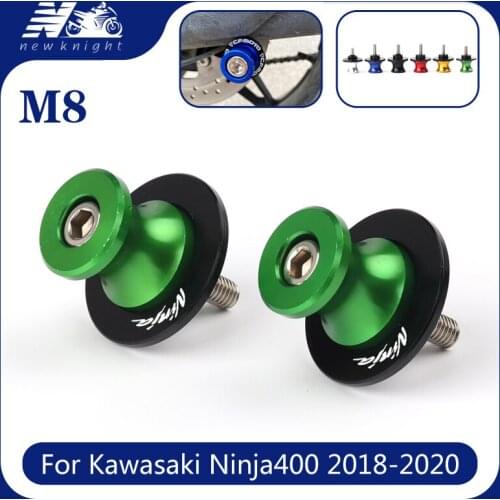 2 Pcs With Logo 8MM CNC Aluminum Swingarm Spool Slider Stand Screws Motorcycle Accessories For Kawasaki Ninja 400 2018 2019 2020