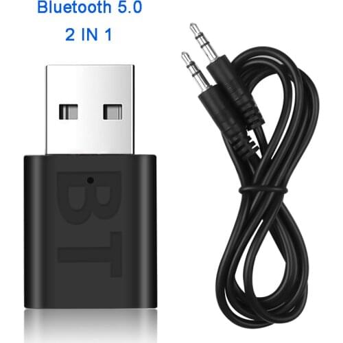 2 in1 Bluetooth 5.0 Audio Receiver Transmitter Wireless Adapter Mini 3.5mm AUX Stereo Bluetooth Transmitter For TV PC Car