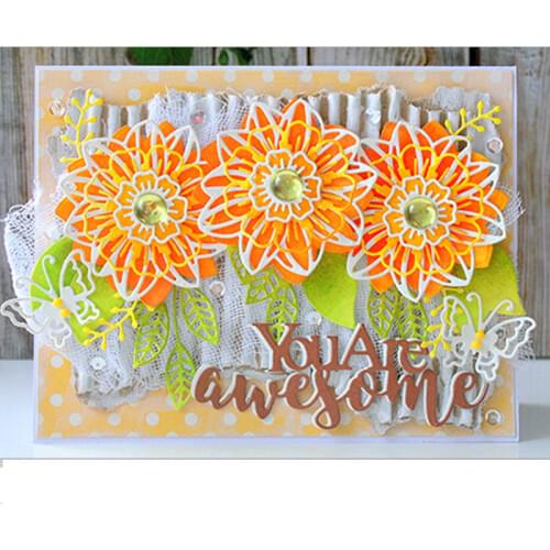 4pcs/Set Beautiful Blossom Metal Cutting Dies Stencil for DIY Scrapbooking Photo Album Embossing Paper Cards Decorative Crafts