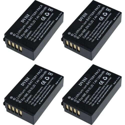 4Pcs/lot 7.4V 1.2Ah EN-EL20 EN EL20 ENEL20 Rechargeable Camera Battery for Nikon EN-EL20a 1 J1 J2 J3 S1 Digital Camera