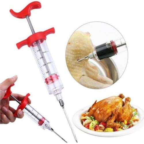 5PCS BBQ Meat Injector Kit Portable Stainless Steel Marinade Infuser Turkey Injector Cooking Kitchen Tools