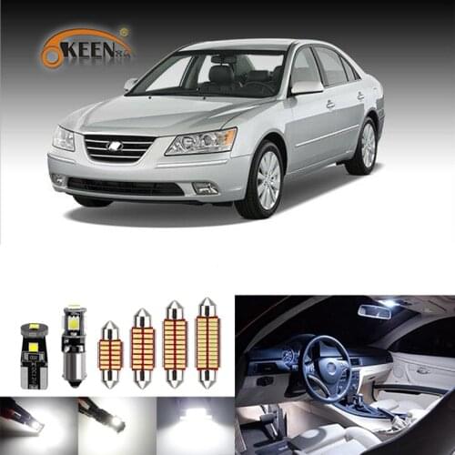 9Pcs Canbus LED Interior Car Lights Kit For Hyundai Sonata 2006-2010 Map Dome Trunk Plate Light Super Bright White Bulbs
