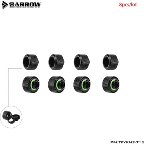 Barrow 8pcs/lot OD14mm/OD16mm Enhanced Anti-off Rubber Hand Compression Copper Fitting G1/4' Black Silver / TFYKN2-T14