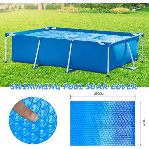 Swimming Pool Cover For Square/Round Swimming Pools Waterproof Rainproof Dust Cover Easy Set For Blue Protection Swimming Pool