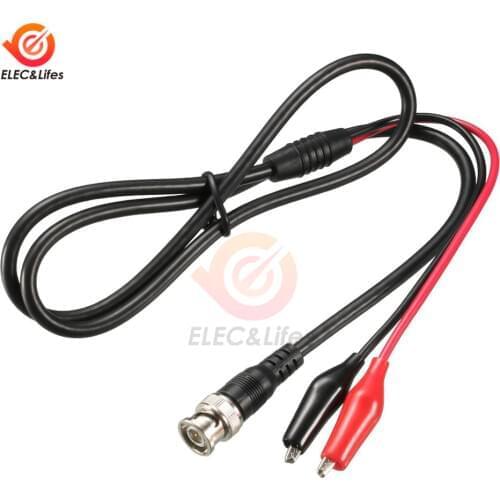 1.1m Digital Oscilloscope BNC Probe Test Leads 50 ohm Coaxial Q9 Male Plug to Dual Alligator crocodile clip test line cable