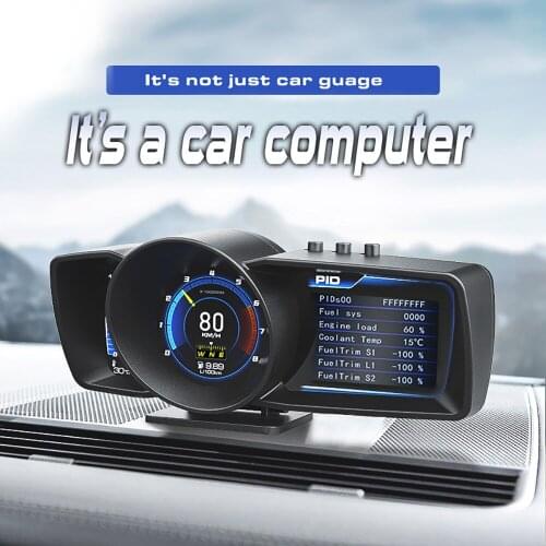Digital LCD Guage Display OBD+GPS HUD Mini Speedometer Scanner Accelorator Turbo Brake Test For Universal Cars OBD GPS Gauge HUD