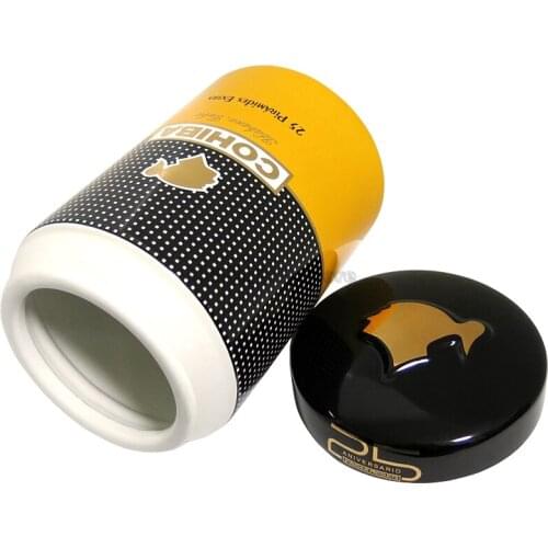 COHIBA Elegant Ceramic Travel Cigar Tube Jar 5-10 Fingers Humidor Box For Home & Office Cigar Classic Humidors