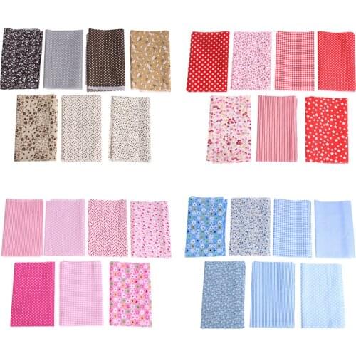 DIY Cotton Printed Cloth Sewing Quilting Fabrics for Patchwork Kids Doll Baby Cloth Textiles Fabric 7pcs/set 25x25cm