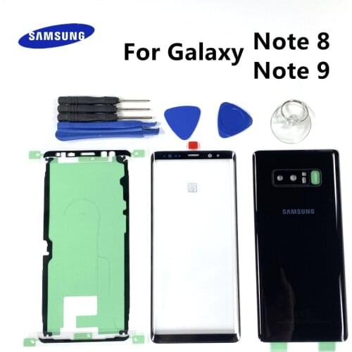 For SAMSUNG Galaxy Note 8 N950 N950F NOTE 9 N960 N960F Front Touch Panel Outer Lens + Rear Battery Door Back Glass Housing Cover