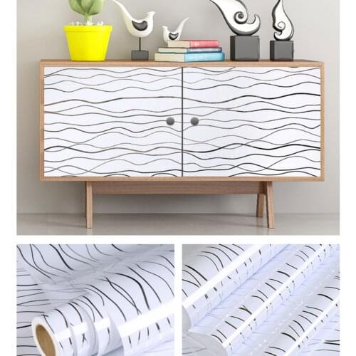 3mx0.6m Glossy Wallpaper Furniture Stickers Cabinets Wardrobe Decoration PVC Wall Sticker Waterproof Self Adhesive Wallpaper