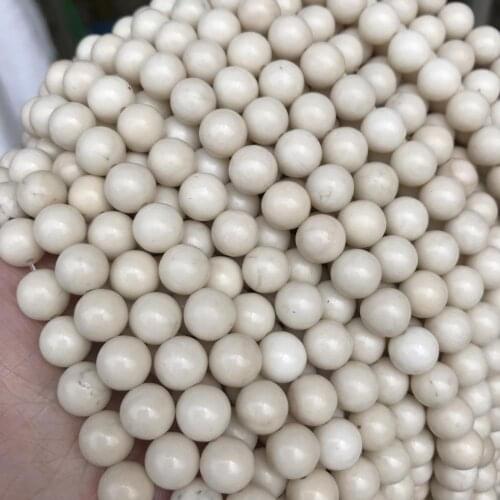 Round Natural White RiverStone Beads For Jewelry Making 4/6/8/10/12MM Loose Stone Beads DIY Bracelet Necklace Strand 15