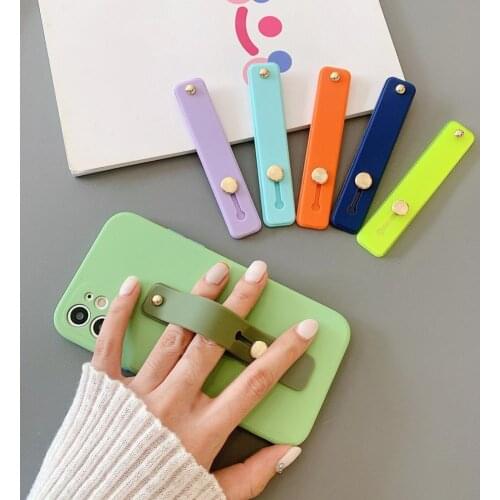 HOT SALES!!! Candy Color Finger Ring Holder Silicon Phone Hand Band Push Pull Grip Stand