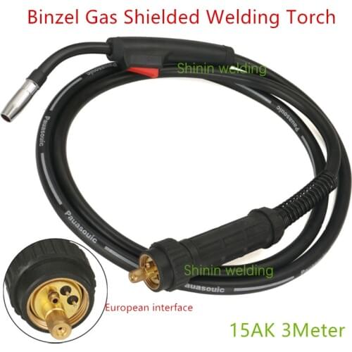 MB 15AK CO2 MIG MAG Welding Torch 3m Cable Binzel Style 180A Integrated two welding machine welding torch Binzell European style